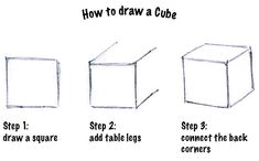 how to draw a cube step by step drawing instructions for beginners and advanced students