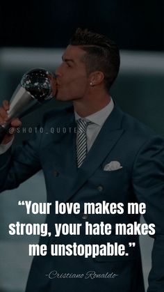 Your Love Makes Me Strong Ronaldo, Football Mentality, Your Love Makes Me Strong, Extra Quotes, I'm Unstoppable, Pain Into Power, Football Ronaldo, Football Motivation, Cristiano Ronaldo Quotes