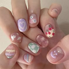 Uñas Aesthetic, Fake Nails Designs, Korean Nails, Kawaii Nails, Pretty Nail Art