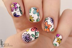 such cute flowers. to do for this spring. Fingernails Painted, Doodle Floral, Floral Nail, Nail Design Inspiration, Floral Nail Art, Flower Nail Art, Nail Polish Designs, Fabulous Nails, Nail Art Hacks