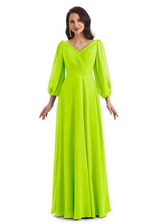 lime-green Green V-neck Chiffon Dress For Summer, Elegant Floor-length Green Chiffon Dress, Chic Green Chiffon V-neck Dress, Flowy Green Chiffon V-neck Dress, Elegant Green V-neck Mother Of The Bride Dress, Mother Of The Groom Outfits, Mother Of The Groom Dresses, Groom Dresses, Bridesmaid Dresses Online