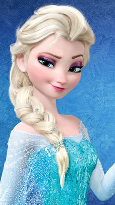 a frozen princess with long blonde hair and purple dress