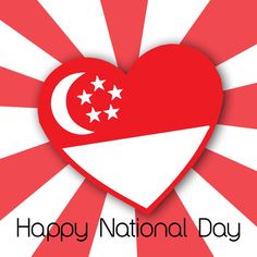 a heart with the flag of malaysia on it and stars in the background that says happy national day