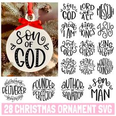 christmas ornament svg bundle with 2 different designs and the words love of god