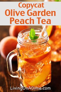 an easy peach tea recipe in a mason jar