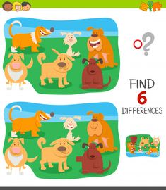 find the differences between two pictures with dogs and their names, which one is for them?