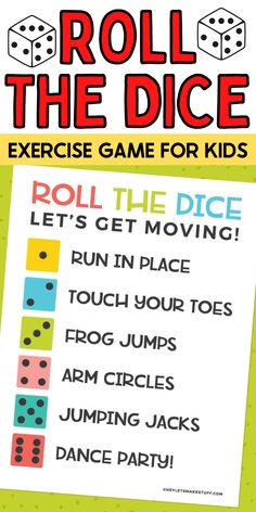 roll the dice exercise game for kids