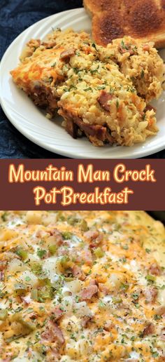 this is an image of a mountain man crock pot breakfast