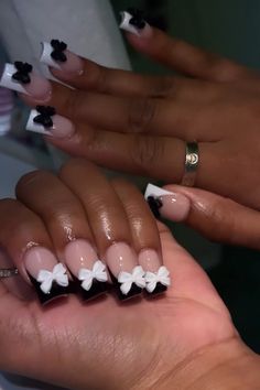 White Funky Nails, I Heart Me Nails Design, Nail Inspos On Short Nails, Nails With Letter J On It, I Heart Me Nails, Shirt Nail Ideas, Nails Acrylic Black Women, Simple Black Nail Ideas, Black Nail Inspo Acrylic