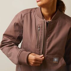 Rebar DuraCanvas Bomber Jacket | Ariat Functional Winter Outerwear For Everyday, Functional Everyday Winter Outerwear, Functional Winter Everyday Outerwear, Brown Workwear Outerwear With Ribbed Cuffs, Functional Fall Utility Jacket For Workwear, Functional Outerwear For Fall, Functional Everyday Outerwear For Fall, Functional Fall Outerwear For Everyday, Everyday Functional Fall Outerwear