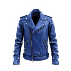 Made to order from 100% genuine leather, this blue jacket is perfect for the bikers who wants a stylish and functional piece of outerwear. The jacket features a classic racing style with  trendy collar style on front, asymmetrical zip closure, and epaulettes on the shoulders. The interior is lined with a soft and comfortable satin lining. Features: Made from 100% genuine leather Trendy Collars Asymmetrical zip closure Epaulettes on the shoulders Satin lining Two zippered pockets on the front One Blue Leather Streetwear Outerwear, Blue Leather Outerwear For Streetwear, Blue Biker Jacket For Motorcycling, Blue Long Sleeve Biker Jacket For Motorcycling, Blue Biker Jacket For Winter Streetwear, Classic Blue Long Sleeve Leather Jacket, Moto Blue Outerwear For Biker Events, Blue Moto Outerwear For Biker Events, Moto Style Blue Outerwear For Biker Events