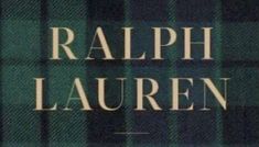 there is a black and green plaid pattern on the cover of this book, which reads ralph lauren