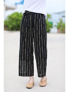 Summer Linen Wide Leg Pants Autumn Women Casual Pants with Pockets PZ9 – SimpleLinenLife Cotton Wide Leg Pants, Women Casual Pants, Balloon Pants, Linen Summer, Organic Colors, Pants Loose, Summer Linen, Wide Leg Linen Pants, Pants With Pockets