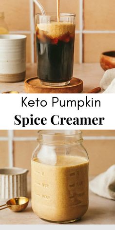 Keto Pumpkin Spice Creamer in a glass jar Keto Pumpkin Spice Creamer, Pumpkin Creamer, Sugar Free Creamer, Pumpkin Spice Coffee Creamer, Keto Coffee Creamer, Dairy Free Creamer, Pumpkin Spice Creamer, Keto Coffee Recipe, Vegan Pumpkin Spice