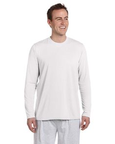 Gildan G424 Performance Long-Sleeve T-Shirt Blank Apparel, Athletic Performance, Athletic Apparel, Pullover Jacket, Poplin Shirt, Athletic Wear, Hoodie Top, Pullover Sweatshirts, Heat Transfer