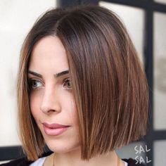 Root Beer Hair, One Length Haircuts, One Length Hair, Beer For Hair, Haircut Tip, Straight Bob Hairstyles, Layered Hairstyles, Inverted Bob, Bob Hairstyles For Fine Hair