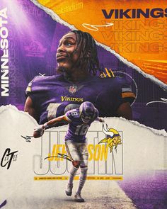 the minnesota vikings football player is depicted in this poster