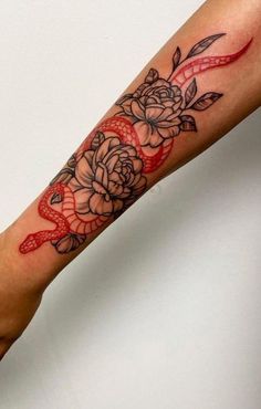 | Creative Tattoos For Women by  Jaliyah Whatley Feminine Sleeve Tattoo Ideas, Feminine Sleeve Tattoo, Creative Tattoos For Women, Feminine Sleeve, Around Arm Tattoo, Arm Sleeve Tattoos For Women, Cute Hand Tattoos, Pretty Hand Tattoos, Tattoos For Women Flowers