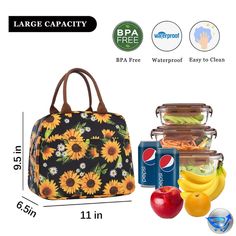 Lunch Bags for Women Insulated Lunch Box Cooler Tote Bag with Front Pocket Reusable Lunch Bag for Men Adults Girls Work Hiking Picnic - Sunflower✅ Material: Metal✅ Color: Sunflowers✅ Shape: Rectangular✅ Pattern: Floral✅ Age Range (Description): Adult✅ Capacity: 300 Milliliters✅ Material Type Free: BPA Free✅LARGE CAPACITY: This lunch bag is 11L*6.5W*9.5H inches, it has enough space to contain your food, drink, fruit or snacks what you need for picnic or work. Large front pocket for your small stu Lunch Bag For Men, Lunch Box Cooler, Girls Work, Mens Lunch Bag, School Picnic, Cooler Tote Bag, Reusable Lunch Bags, Insulated Lunch Tote, Lunch Tote Bag