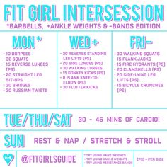 a poster with the words fit girl intersesion and other things to know about it