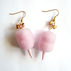 Carnival Cotton Candy, Fairy Candy, Candy Earrings, Cotton Jewelry, Candy Floss