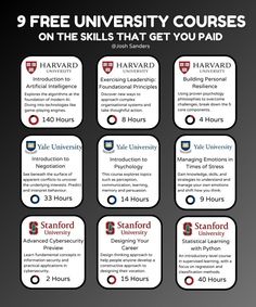 the 9 free university courses on the skills that you're paid to study in