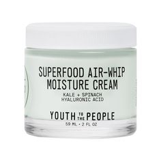 A lightweight gel moisturizer that visibly plumps, hydrates up to 48H, and strengthens skin's moisture barrier in one hour for a dewy glow.Skin Type: Normal, Combination, and OilySkincare Concerns: Fine Lines and Wrinkles, Dryness, and Loss of Firmness and ElasticityHighlighted Ingredients:- Kale: Rich in phytonutrients and vitamins C and E to leave skin visibly glowing.- 3 Weights of Hyaluronic Acid: Natural hydrators known for their incredible moisture-retaining properties. Creamed Kale, Youth To The People, Kale And Spinach, Glow Skin, Bath Products, Gel Moisturizer, Skin Care Moisturizer, Body Products, Face Moisturizer