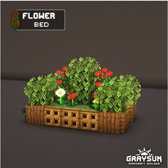 an image of a flower bed made out of lego blocks