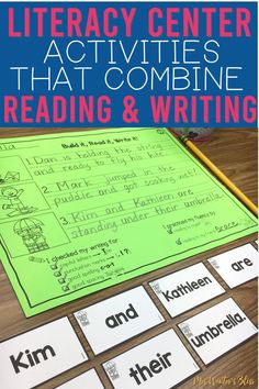 an activity center that combines reading and writing with the text,'library center activities that combine reading and writing '