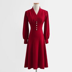 Style: commuting Size: s, m, l, XL Color: red, apricot, black Vintage Retro Clothing, French Dress, French Retro, Round Neck Dresses, Knitted Dress, Mid Length Dresses, Two Piece Dress, Retro Outfits, Mesh Dress