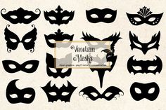 Mask Silhouette, Digital Curio, Mask Drawing, Clipart Silhouette, Venetian Masks, Venetian Mask, Masks Masquerade, Masquerade Mask, Creative Sketches