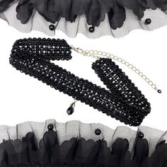 Dear customers, for a price offer of expedited shipping outside of Germany, please contact me directly via Etsy messages. A Gothic Victorian beaded choker with a sparkling black crystal drop, made for your dress for gothic carnival or a casual goth look. Goth fashion is distinguished by darkness, mystery, elegant wardrobe pieces and, smoky makeup even though it may surprise some that not all Goths always wear black. It's said that all Goths have the desire to stand out in a society considered to Gothic Choker For Parties, Gothic Choker Jewelry For Party, Gothic Black Choker For Evening, Black Gothic Choker For Evening Wear, Handmade Gothic Choker For Wedding, Elegant Beaded Halloween Jewelry, Elegant Beaded Jewelry For Halloween, Gothic Choker For Party, Handmade Gothic Jewelry For Party