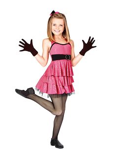 "Showtime" Child Costume (TH2002C) Dance Party Outfit, Girls Halter Dress, Jazz Outfits, Cute Valentines Day Outfits, Cute Dance Costumes, Best Loungewear, Broadway Costumes, Dance Picture Poses, Halter Style Dress