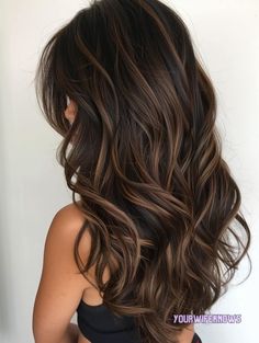 Easy Hair Color Ideas, Dark Summer Hair, Highlight Styles, Highlights Brown Hair Balayage, Easy Hair Color, Balayage Hair Caramel, Highlights For Dark Brown Hair, Rambut Brunette