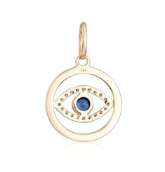 14k Gold Evil Eye Charm Blue Sapphire Gemstone Pendant Moissanite Diamond Pendant 925 Sterling Silver Evil Eye Charm Designer Pendant  925 Sterling Silver Evil Eye Charm Pendant with Blue Sapphire and Diamonds Item Description :- ♥ Material : 925 Sterling Silver And Blue Sapphire, Diamond / 14k gold  ♥ Available In : Moissanite And CZ Diamond ♥ Gemstone : Blue Sapphire ♥ Stone Quantity : 1 Pc ♥ Stone Carat Weight : 0.20 CT ♥ Stone Shape : Round ♥ Item Length : 22 mm ♥ Item Width : 15 mm ♥ Diamon Symbolic Round Cubic Zirconia Jewelry, Sterling Silver 14k Stamped Amulet Jewelry, Blue Sterling Silver Jewelry Stamped 14k, White Gold Evil Eye Round Jewelry, Symbolic Blue 14k Gold Jewelry, White Gold Sterling Silver Evil Eye Jewelry, Yellow Gold Evil Eye Jewelry For Anniversary, White Gold Evil Eye Jewelry, Sapphire Jewelry Stamped 14k For Gift