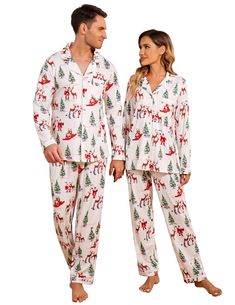 PRICES MAY VARY. SOFT MATERIA -The Ekouaer Classical family matching pajamas sets are made of 95%Polyester+5%Spandex fabric that is soft and smooth,skin-friendly,which can provide your family with comfort in christmas months.We use HIGH-QUALITY FABRICS, so our PJs are designed to accommodate shrinking; We want our customers to be entirely satisfied with our PJs. DESIGN OF PATTERN - Ekouaer Christmas family sets comes in sizes for men ,women,boys and girls , available in the Several patterns.the Cute Matching Christmas Pjs Couples, Family Xmas Pjs, Family Matching Pajamas, Pajamas Long Sleeve, Xmas Pjs, Christmas Pj, Plaid Pajama Pants, Matching Christmas Pajamas, Christmas Pajama Set