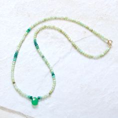 14K Solid Gold: Emerald Green Ombre Necklace Layered - Etsy Emerald Necklace With Chrysoprase Gemstone Beads, Emerald Necklace With Chrysoprase Round Beads, Green Hand-strung Rondelle Necklaces, Green Chrysoprase Beaded Necklaces, Green Chrysoprase Beaded Necklace With Gemstone Beads, Green Chrysoprase Gemstone Beaded Necklaces, Green Gemstone Beads Necklace In Chrysoprase, Green Chrysoprase Single Strand Beaded Necklace, Green Single Strand Chrysoprase Beaded Necklace