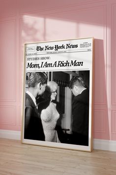 an advertisement for the new york news featuring two men in suits and one woman in a dress