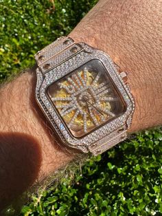 Iced Face, Moissanite Watch, Diamond Tester, Gold Bond, Dope Jewelry, Rose Gold Watch, Skeleton Watch, Gold Watch, Gold Vermeil