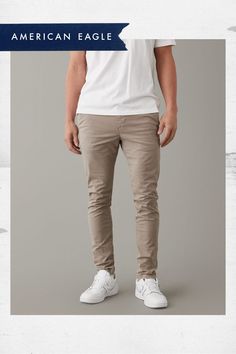 Flex/Flex is durable and designed to give you just enough stretch to move with no problem/Comfortable and never loses its shape/Soft, structured fabric/Specifically washed for a lived-in look Slim Fit Casual Bottoms With Standard Cut Leg, Casual Fitted Khaki Chinos, Casual Chino Cotton Twill Bottoms With Standard Cut Leg, Casual Stretch Khaki Jeans, Casual Slim Fit Beige Pants, Casual Beige Elastane Pants, Neutral Stretch Bottoms With Elastic Waistband, Slim Fit Casual Chino Cotton Twill Bottoms, Casual Work Pants With Tapered Leg In Elastane