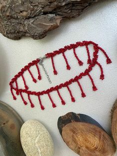 Handmade Red Seed Bead Choker Necklace for Women Fringe - Etsy Unique Choker, Seed Bead Choker, Bead Choker Necklace, Dainty Choker, Bead Choker, Boho Choker, Beaded Choker Necklace, Exclusive Gift, Choker Necklaces