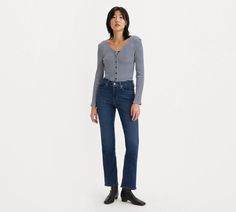 Classic Straight Fit Women's Jeans - Dark Wash | Levi's® US Trendy Straight Jeans For Fall, Levi's Everyday Bottoms For Fall, Levi's Bottoms For Everyday Fall Wear, Classic Mom Fit Jeans For Fall, Levi's Relaxed Fit Jeans For Fall, Levi's Classic Fall Jeans, Classic Levi's Jeans For Fall, Retro Workwear Jeans For Fall, Casual Straight Bottoms For Fall