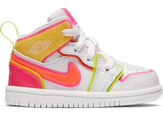 Jordan 1 Digital Pink, Jordan 1 Mid Edge Glow, Glow Shoes, Jordan 1 Mids, Classic Profile, Jordan Model, Air Jordan 1 Mid Se, Shoes Sneakers Jordans, Nike Air Jordan 1 Mid