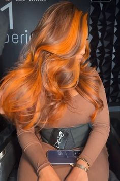 Follow ☆ 𝓐 ☆ for more pins like this!! Fall Hair Inspo, Natural Curls Hairstyles, Hair Color For Women, Hair Laid, Hair Shows, Baddie Hairstyles, Orange Hair