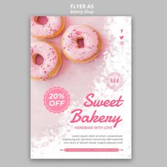 a flyer for a bakery with donuts on it