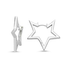 High quality silver star creole The perfect couple  Material: 100% Sterling Silver Great value for money big ------------ The height of the earing ca. 3 cm The weight is ca. 7,5 gr The thickness is 3 mm small ----------- The height of the earing ca. 2 cm The weight is ca. 4 gr The thickness is 3 mm Hypoallergenic Sterling Silver Star Earrings, Sterling Silver Star-shaped Single Earring, Silver Star-shaped Sterling Silver Hoop Earrings, Sterling Silver Star Earrings In White Gold, White Gold Star-shaped Sterling Silver Earrings, Hypoallergenic Star-shaped White Gold Jewelry, Hypoallergenic White Gold Star Jewelry, Sterling Silver Star-shaped Hoop Earrings, Star-shaped Huggie Earrings As A Gift