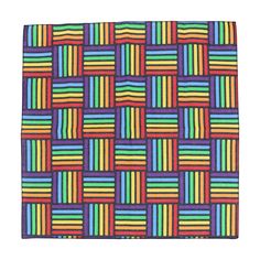 a multicolored square pattern on a white background