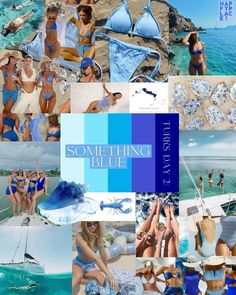 a collage of photos with the words something blue