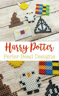 harry potter perler bead designs with text overlay