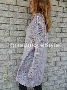 Chunky Oversized women knit sweater. Slouchy/Bulky | Etsy Casual Oversized Knitted Tops, Casual Gray Knitting Pattern For Fall, Oversized Casual Knit Tops, Casual Knitting Sweater For Layering, Casual Knit Sweater For Layering, Casual Oversized Chunky Knit Pattern, Casual One-size Knitted Sweater, Oversized Long Sleeve Knitting Pattern, Casual Chunky Knit Oversized Knitting Pattern